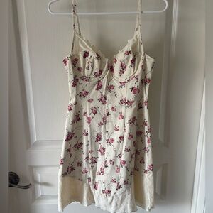 We wore what Lace Peplum Corset Mini dress NWT